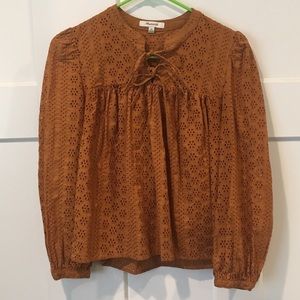 Madewell Eyelet Double Tie Top